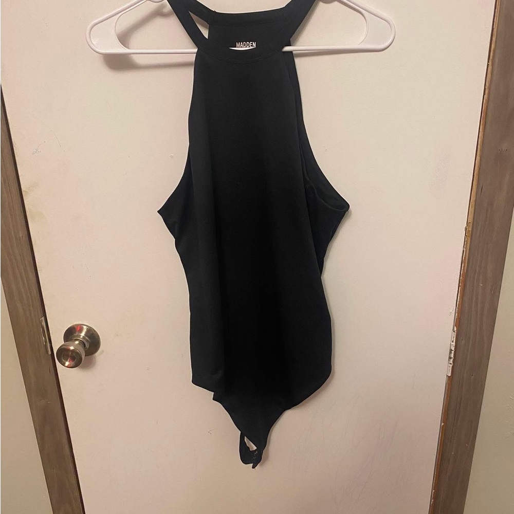 Madden Black High-Neck Stretch Bodysuit